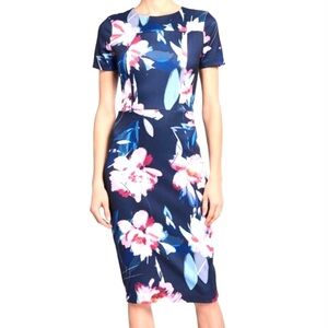 ALEXIA ADMOR New York
Green Blue Floral Print Sheath Cocktail Dress
